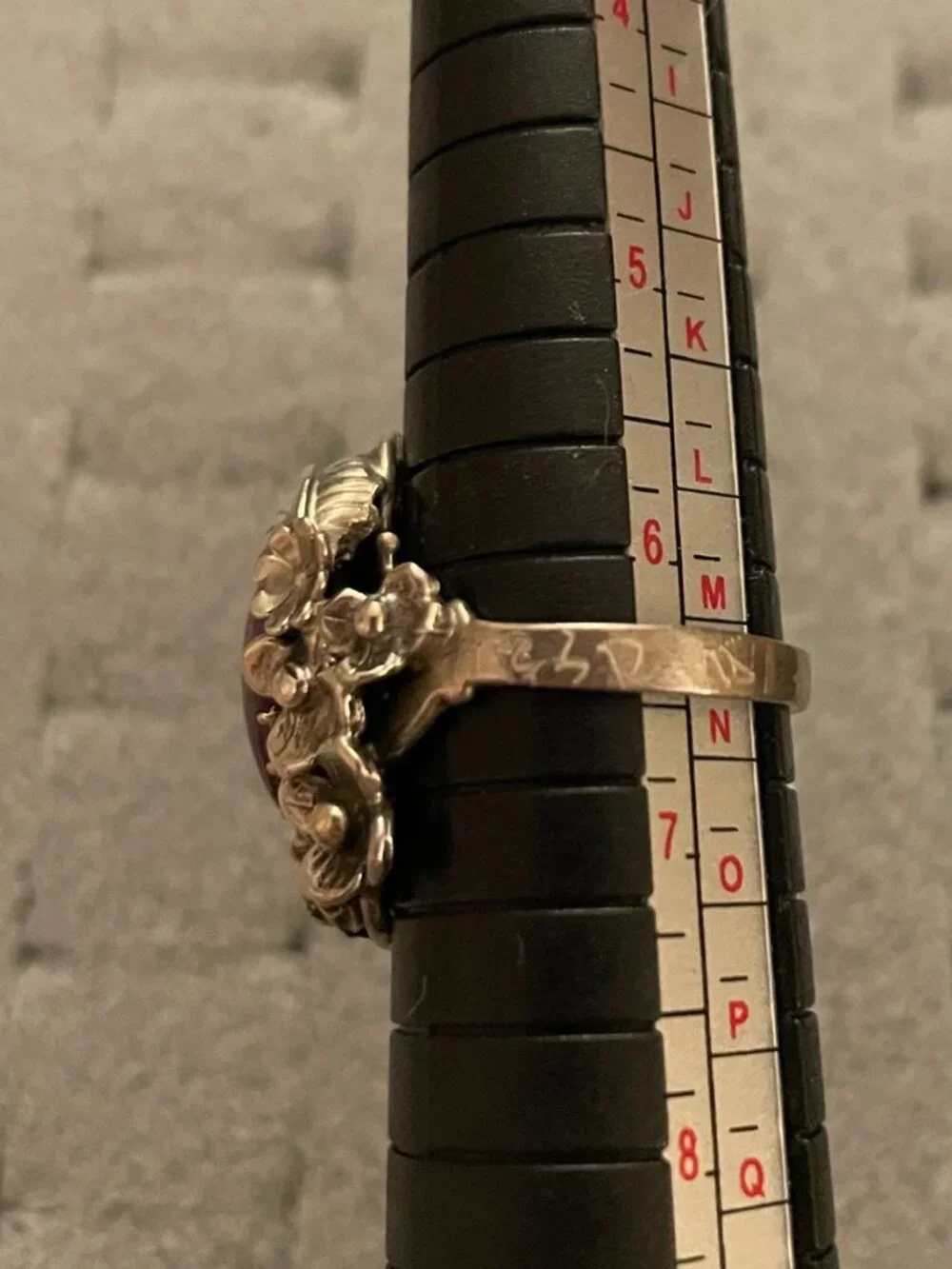 Vintage Sterling Silver Ring Sz 6.5 Handmade Gemstone Bob Stringer Signed $275
